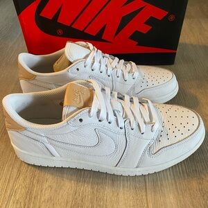 Nike Air Jordan 1 Retro Low OG Premium White Vachetta - US9